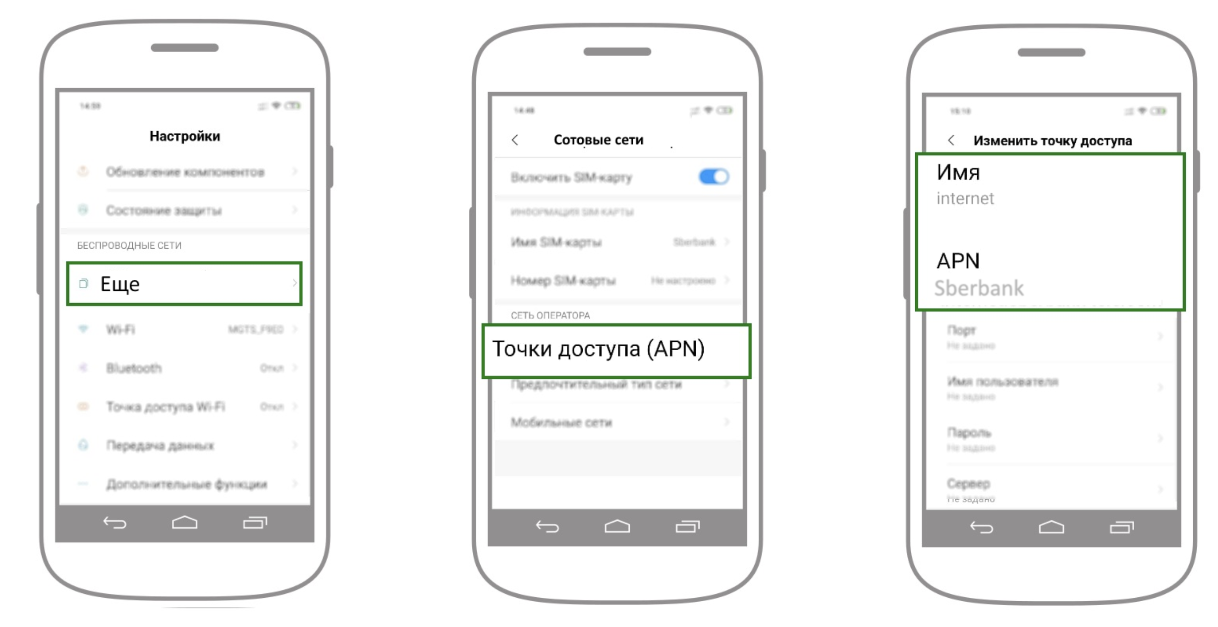 как настроить интернет сбермобайл 